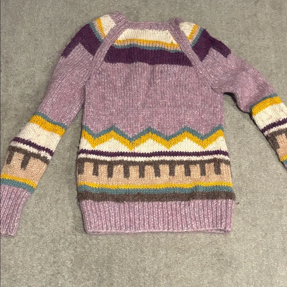 J. Crew Rare Intarsia Geometric Wool Sweater S